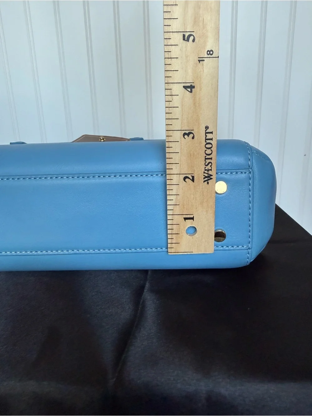 Hartmann Noviana Blue Leather Shoulder Bag Satchel with Crossbody Strap NWOT